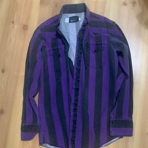Purple and Black Button Up